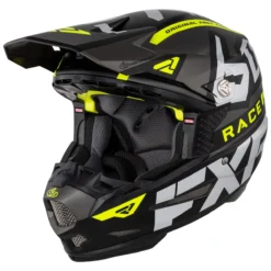 FXR 6D ATR-2 Race Division Helmet -FXR Sales Store fxr6 datr2 race division helmet black grey hi viz yellow