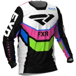 FXR Podium MX Jersey -FXR Sales Store fxr podium mx jersey black white pink lime